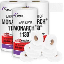 Perco White Pricing Labels for Monarch 1130 Pricing Gun, 3 Sleeves - 75,000 P...