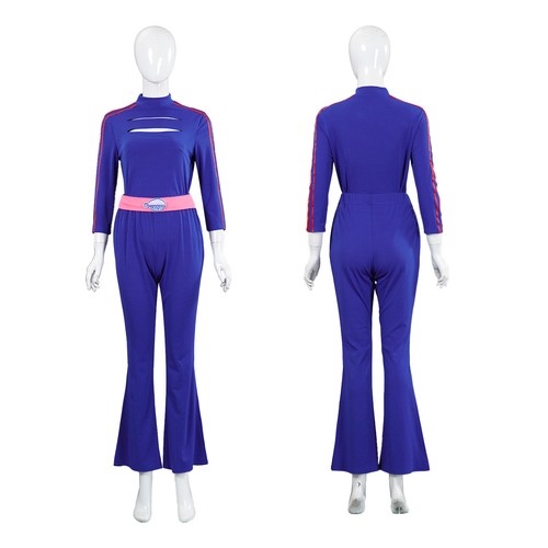 Zombies 4 Dawn of the Vampires Addison Cosplay Costume Blue Top Pants Full Set - Imagen 4 de 9
