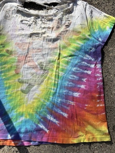 Vintage THRASHED / Distressed Single Stitch Liquid Blue Grateful Dead T Shirt L - Picture 9 of 12
