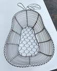 White Wire Shaped Pear Basket 11.5" x 7" x  3.5"