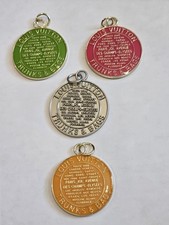 4PCS BAG TRUNK CHARMS, DOUBLE SIDE GOLD HARDWARE