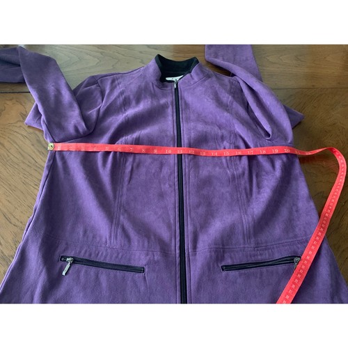 JM Collection lila Jacke mit durchgehendem Reißverschluss und Stehkragen Größe 12 - Bild 9 von 11