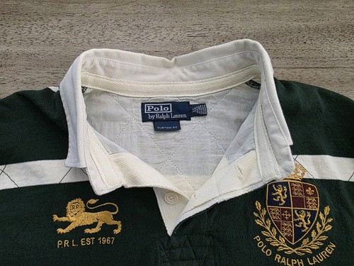 Vintage Y2K Polo Ralph Lauren Striped Rugby Shirt Sz XL Embroidered Custom Fit - Picture 7 of 11