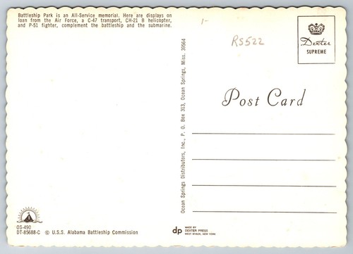 U.S.S. Alabama, Mobile Alabama 70er Jahre Postkarte - Bild 4 von 4