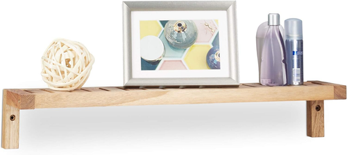 Mensola a Muro in Legno Di Noce, Scaffale Da Parete Cucina, Bagno Cameretta, Hxl - Foto 11 di 12