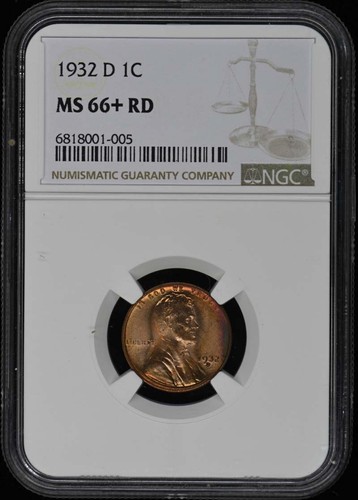1932-D Wheat Reverse Lincoln Cent 1C NGC MS66+RD