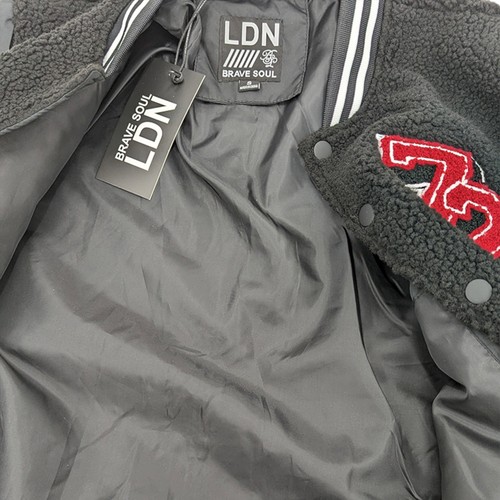 BRAVE SOUL Mens Baseball Jacket Regular Fit Warm Classic Top Winter Sports Coat - Picture 5 of 7