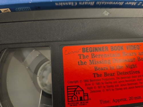 THE BERENSTAIN BEARS AND MISSING DINOSAUR BONE 1990 Blue Box Red Label RARE - Picture 7 of 9