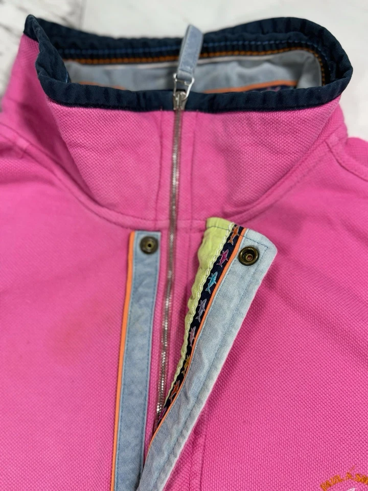 Pullover Paul & Shark Yachting Azul Denim Media Cremallera Rosa Grande #8 Foto 3 de 4