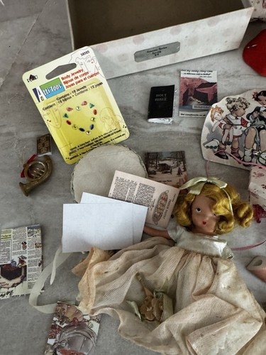 Vintage Junk Drawer Lot Bisque Doll Trinkets Miniatures - Picture 2 of 10