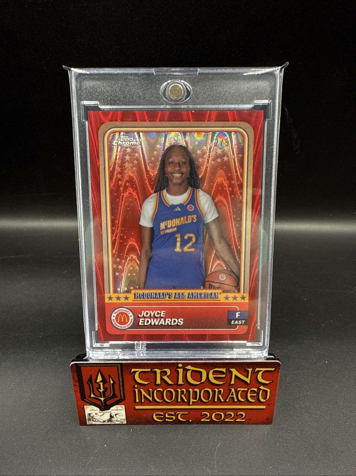 2024 Topps Chrome McDonalds All American Joyce Edwards /5 Red Ray Wave Refractor