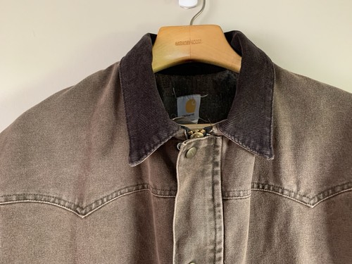 Vintage 2002 Carhartt C52 CHT Brown Blanket Lined Chore Coat XL - Picture 3 of 10