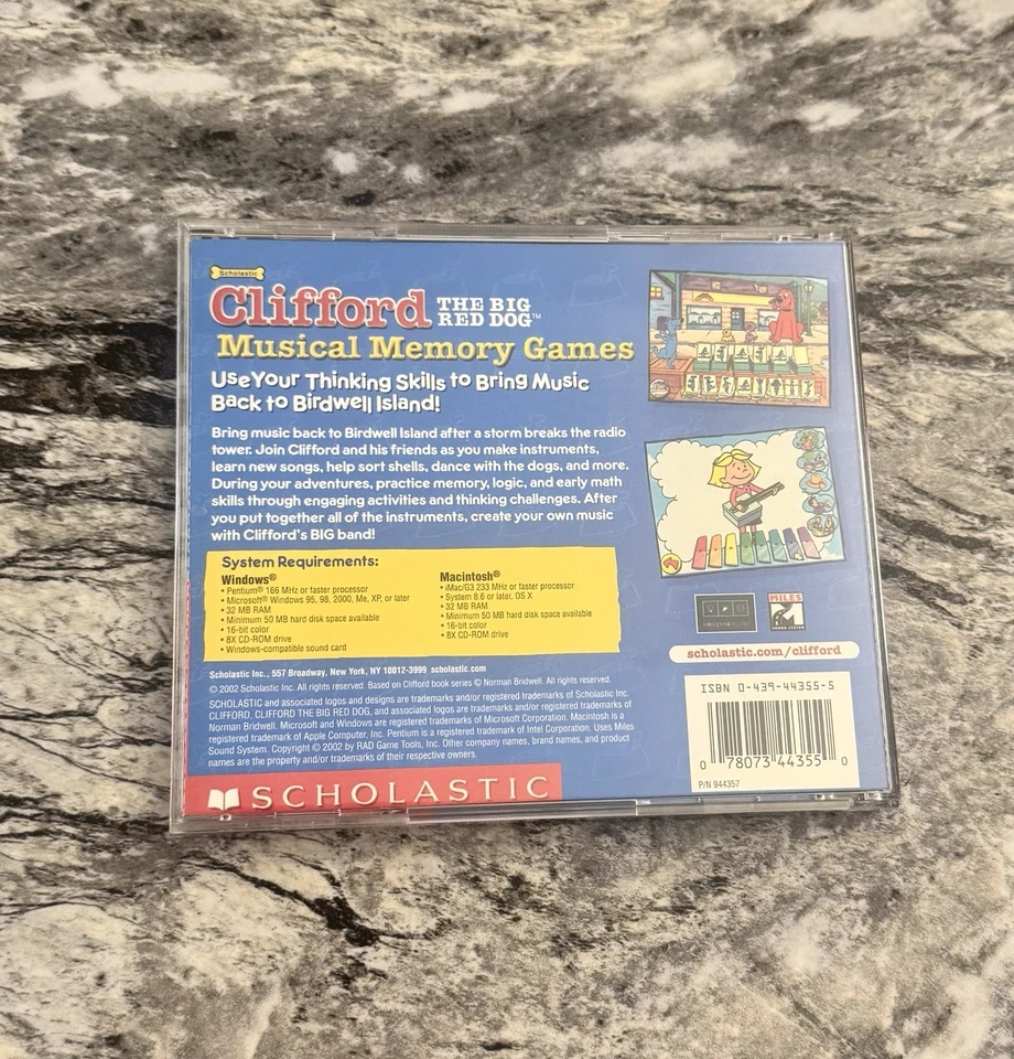 Scholastic Clifford Musical Memory Game - PC Scholastic Puzzle Game 2002 - Image 4 of 4