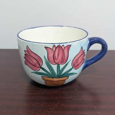 Jumbo Ceramic Pink Tulips Soup or Coffee Mug