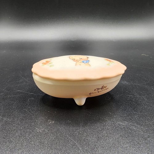 Vintage Kewpie Artist Signed Hand Painted Bisque Pedastal Trinket Dish - Picture 11 of 11