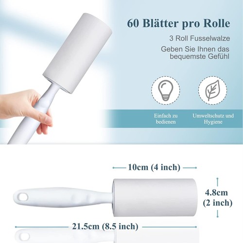 12 Rollen Fusselrolle mit 2 Staubschutzhüllen, für Haustierbesitzer - Picture 5 of 10