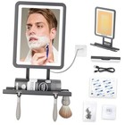 Lighted Anti-Fog Shower Mirror for Shaving - 3 Color Modes Dimming Black
