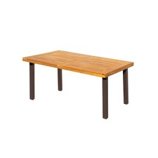 6-Seater Acacia Wood Dining Table, Rectangular, Foldable, for Indoor and Outdoor