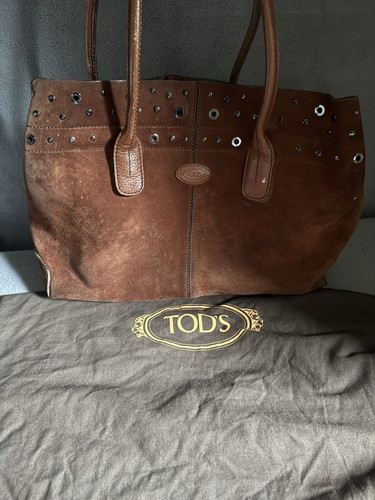 Tods D Bag 2005 Studded Suede Brown Tote Shoulder Bag - Picture 16 of 16