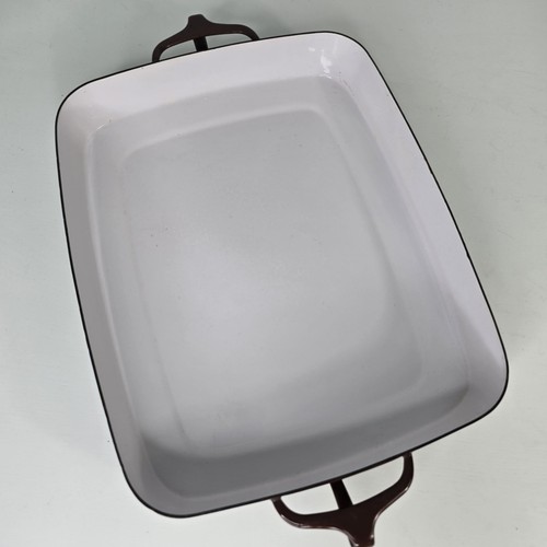 Vintage MCM Dansk Designs France IHQ Kobenstyle Brown Enamel Baker 14x11x2 - Picture 3 of 7