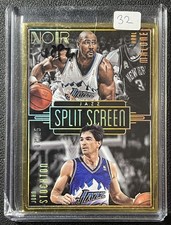 JOHN STOCKTON KARL MALONE 2017-18 PANINI NOIR #273 SPLIT SCREEN GOLD FRAME 07/25