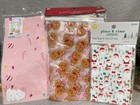 Lot of 3 Christmas Treat Bags, Bakery Bags Ties & Gusset Santa Gingerbread Candy