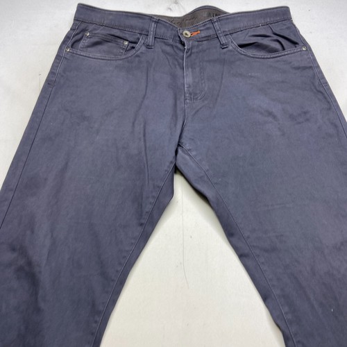 Jeans vintage resistente alle intemperie uomo 34x30 blu denim elasticizzato vita media taglio dritto - Foto 4 di 14