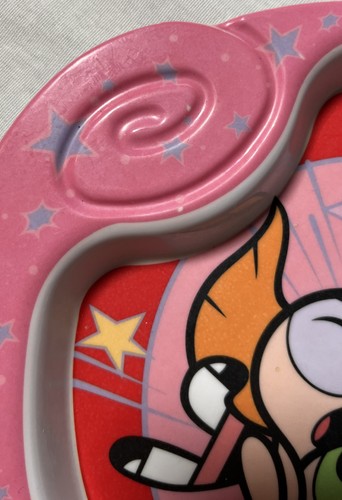 Plato infantil melamina dividida vintage Y2K 9" Powerpuff Girls *ENVÍO GRATUITO* - Imagen 3 de 7