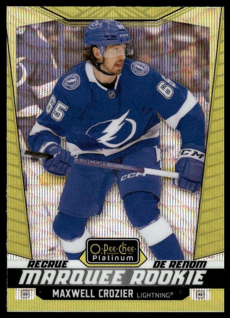 2024-25 O-Pee-Chee Platinum #259 Maxwell Crozier Neon Yellow Surge