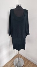 Phase Eight Jumper Dress Size 16 Forest Green Jumper Bodycon Layered Batwing