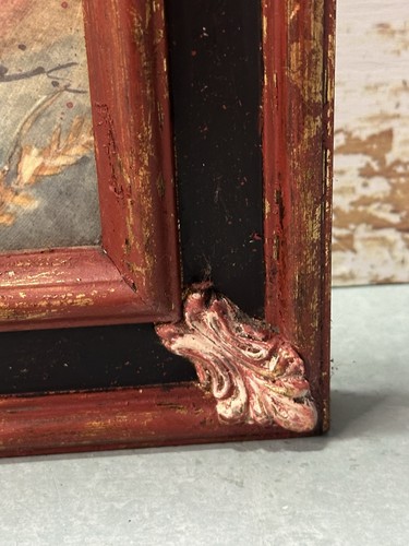 Coppia di gallo casale con cornice artigianale arte da parete firmati Susan Winget 13x11 - Foto 16 di 24