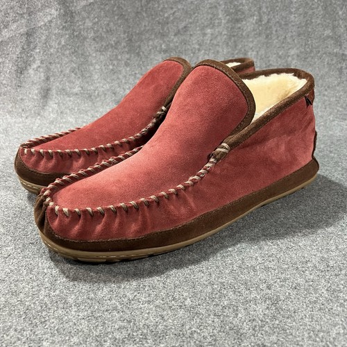 L.L. Bean Wicked Good Slipper Boot Mokassin Rot Wildleder Lammfell Gefüttert Schuhe Herren 11 - Bild 1 von 10