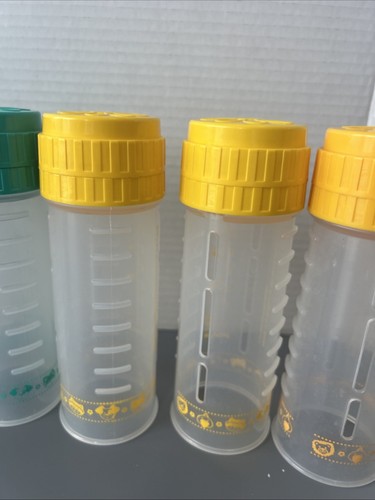Vtg PLAYTEX Nurser Drop-In Baby Bottles, Lot of 7 w/ Rings & Lids Colorful - Picture 12 of 15