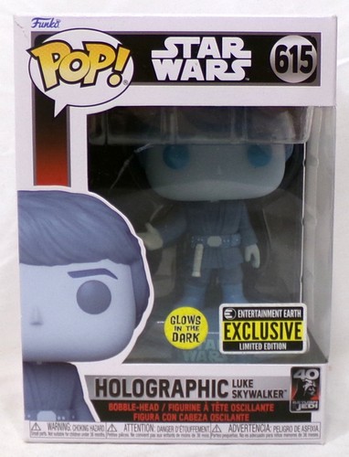 Funko Pop Star Wars 615 Holographic Luke Skywalker GITD EE Vinyl Figur