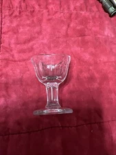 Antique Unbranded Paneled Clear Glass Eye Wash Cup Optical Ocular Care