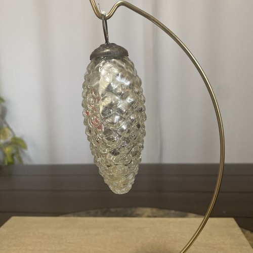 Vintage Clear Pinecone Glass Christmas Ornament 5” Holiday Decorations - Picture 4 of 9