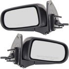 Set Of 2 Mirror Manual Remote For 99-2003 Mazda Protege Textured Black Primed