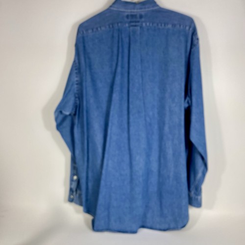 Camisa Denim Ralph Lauren De Colección Para Hombres Mediana XXL Azul Blake Abotonada Rojo Poni - Imagen 5 de 8