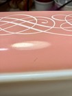 Vintage Pyrex Pink Scroll 575 B Space Saver Baking Dish, 2 Qt, with metal cradle — photo 10