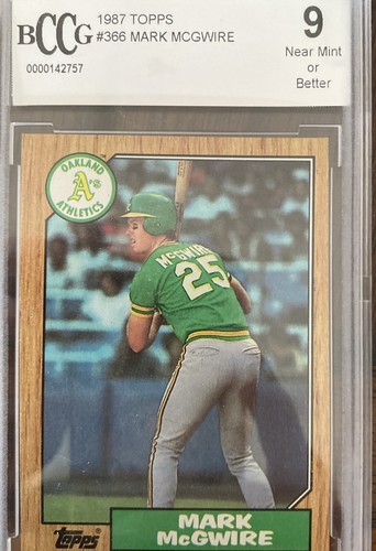 Oakland A’s Mark McGwire #366 ROOKIE Baseballkarte - Beckett Graded -9- Near Mint - Bild 8 von 8