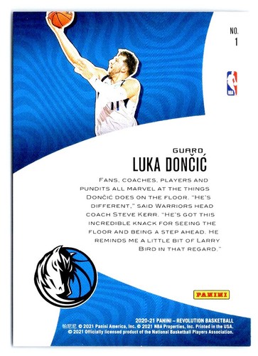 LUKA DONCIC 2020-21 PANINI REVOLUTION SHOCK WAVE #1 INSERT - Picture 2 of 2