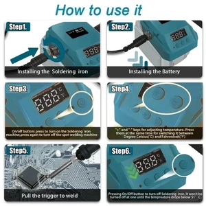 60W Outil de soudage électrique à souder en fer Chauffage rapide Conseils pour souder Makita