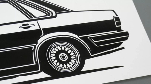 Pegatina Audi 80 B2 Silhouette Audi 80 tuning pegatina Silhouette 2x negra nueva - Imagen 6 de 21