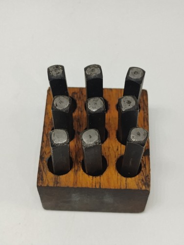 Vintage 0 bis 9 gehärteter Stahl 2-3/8" lange Zahlenstanze Stempel Set - Bild 2 von 5