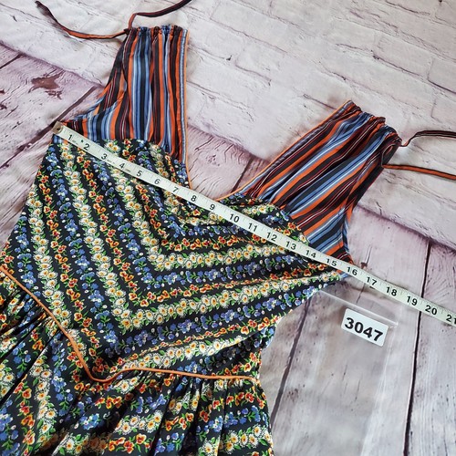 Kate Moss Topshop Dress Ditsy Floral Striped Sleeveless V-neck Multicolor Size 6 - Picture 10 of 12