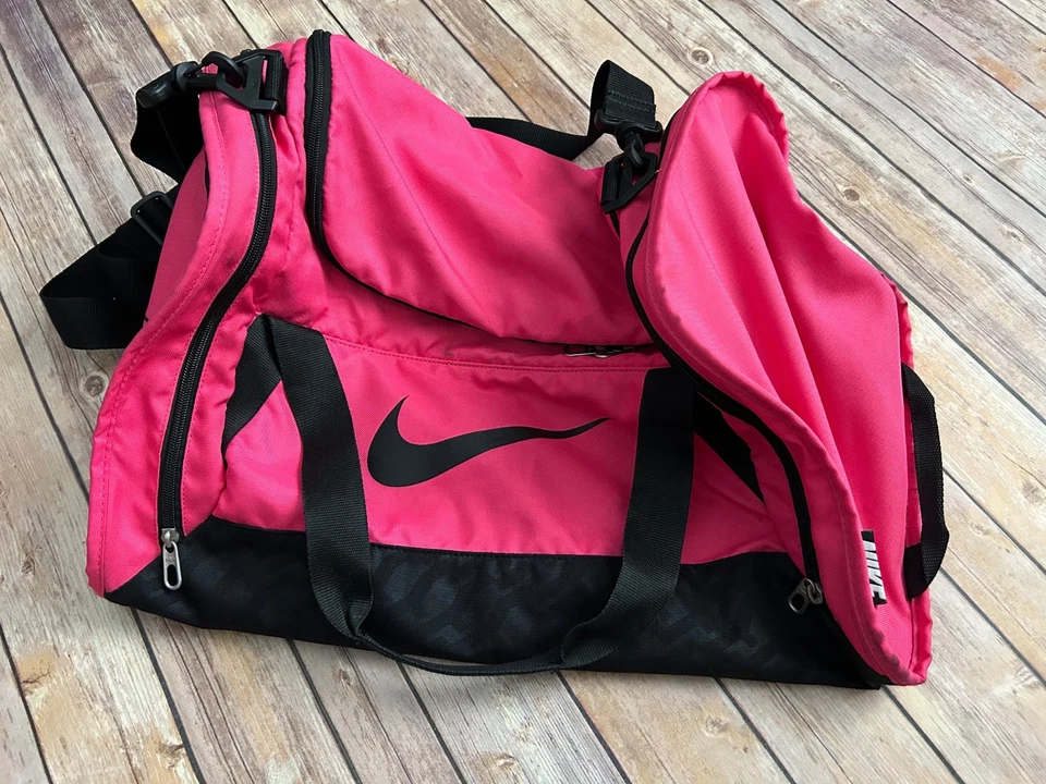 Nike Mujer Rosa Negro Ligero Bolsa de Gimnasio Exterior Ventilado Foto 2 de 4