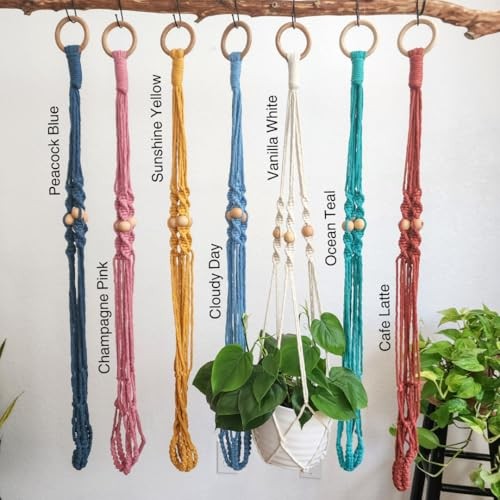 Macrame plant hanger 3ft beaded plant hanger for pots 4-8” for live plants - Picture 5 of 6