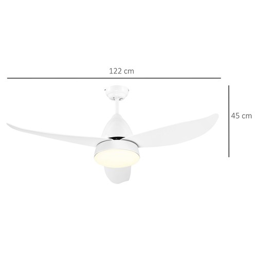 Reversible Ceiling Fan with Light, 3 Blades White LED Remote White - Picture 3 of 9