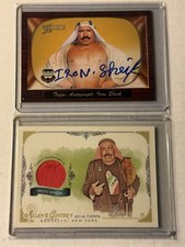 2005 Topps Heritage Iron Sheik On Card Autograph + 2014 Allen & Ginter Relic WOW