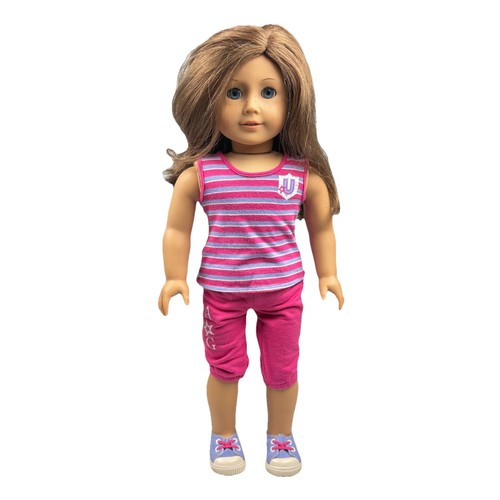 Muñeca American Girl Truly Me 18" JLY #23: ojos azules, pecas, cabello castaño ondulado - Imagen 1 de 19
